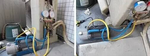 真空ポンプ接続状況の写真です。